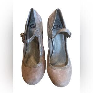 Gianni Bini women’s size 11 gray suede leather heeled dressy shoes